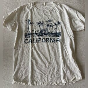 Fruit of the Loom White T-Shirt with Blue Print